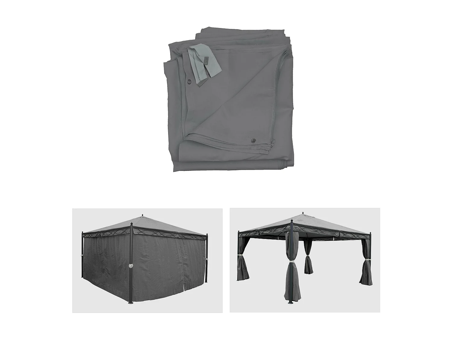 Paroi latérale pour pergola Calpe 4x4m,  gris