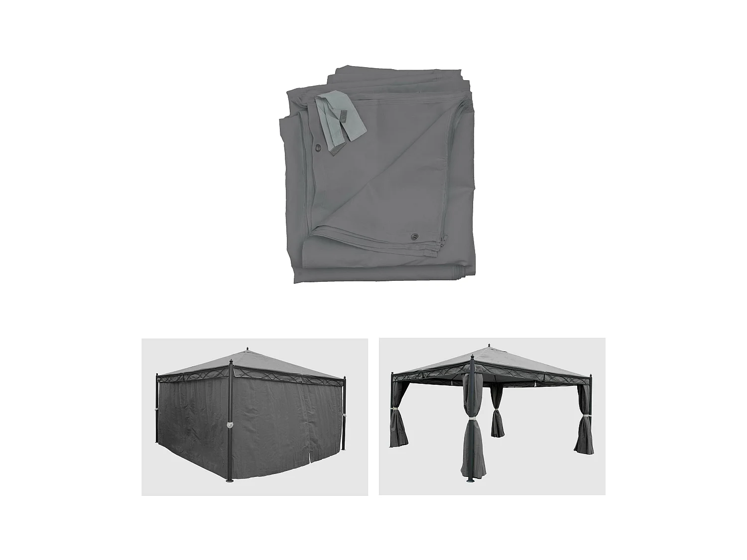Paroi latérale pour pergola Calpe 4x4m,  gris