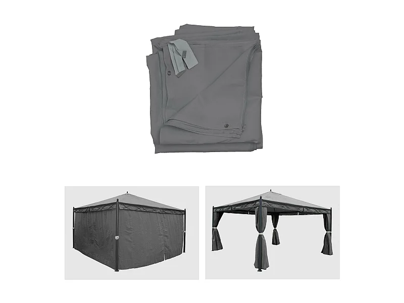 Paroi latérale pour pergola Calpe 4x4m,  gris