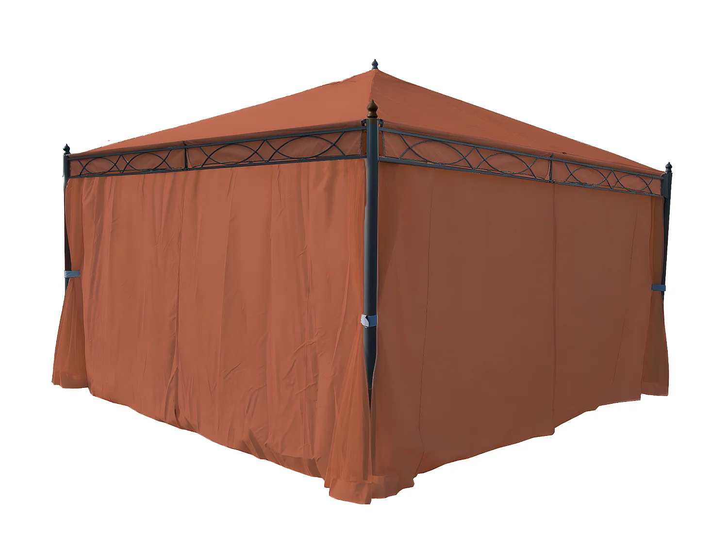 Set 4x tende per gazebo pergola baldacchino Cadice 4x4m poliestere arancione