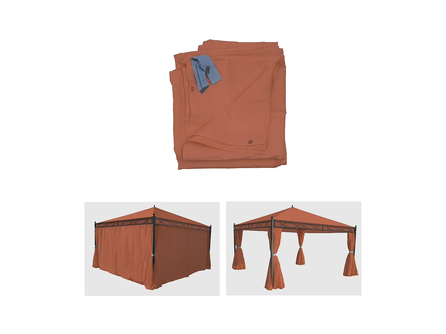 Paroi latérale pour pergola Calpe 4x4m,  terrecuite