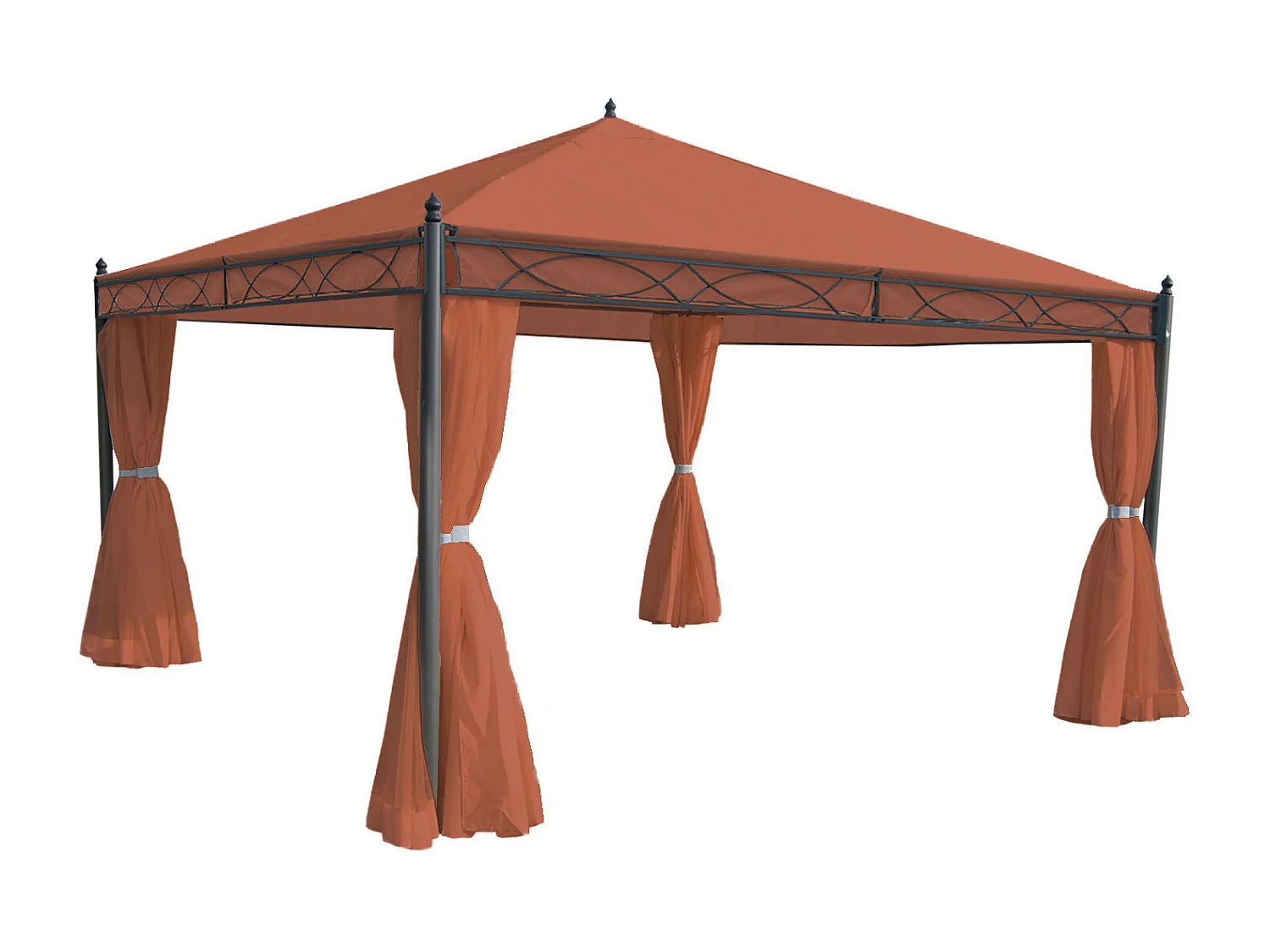 Side panel for Calpe III pergola (4-piece set),  terracotta brown