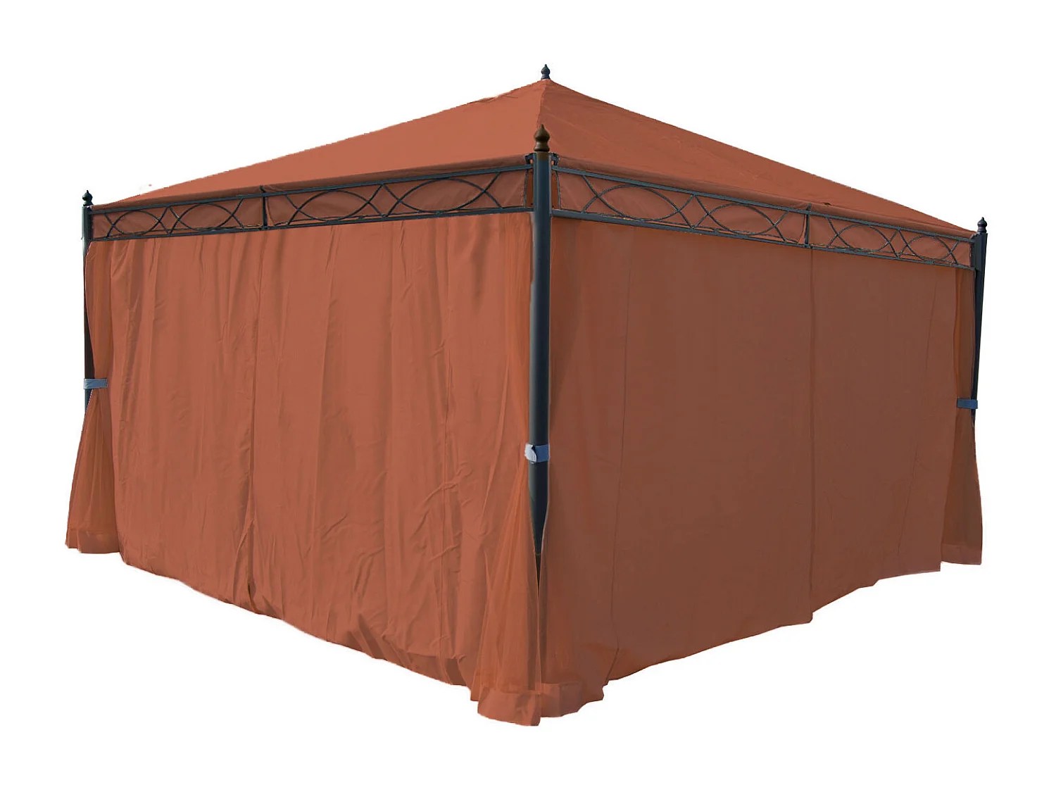 Side panel for Calpe III pergola (4-piece set),  terracotta brown