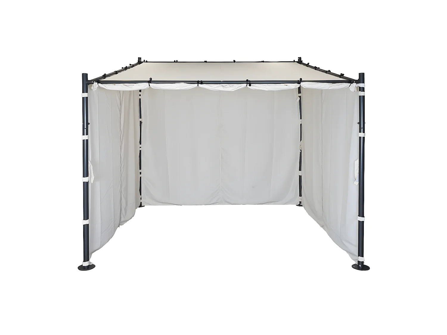 Set 4x tende per gazebo pergola a parete MCW-A22 3x3m poliestere avorio