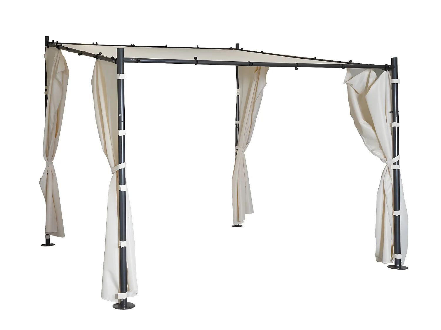 Set 4x tende per gazebo pergola a parete MCW-A22 3x3m poliestere avorio