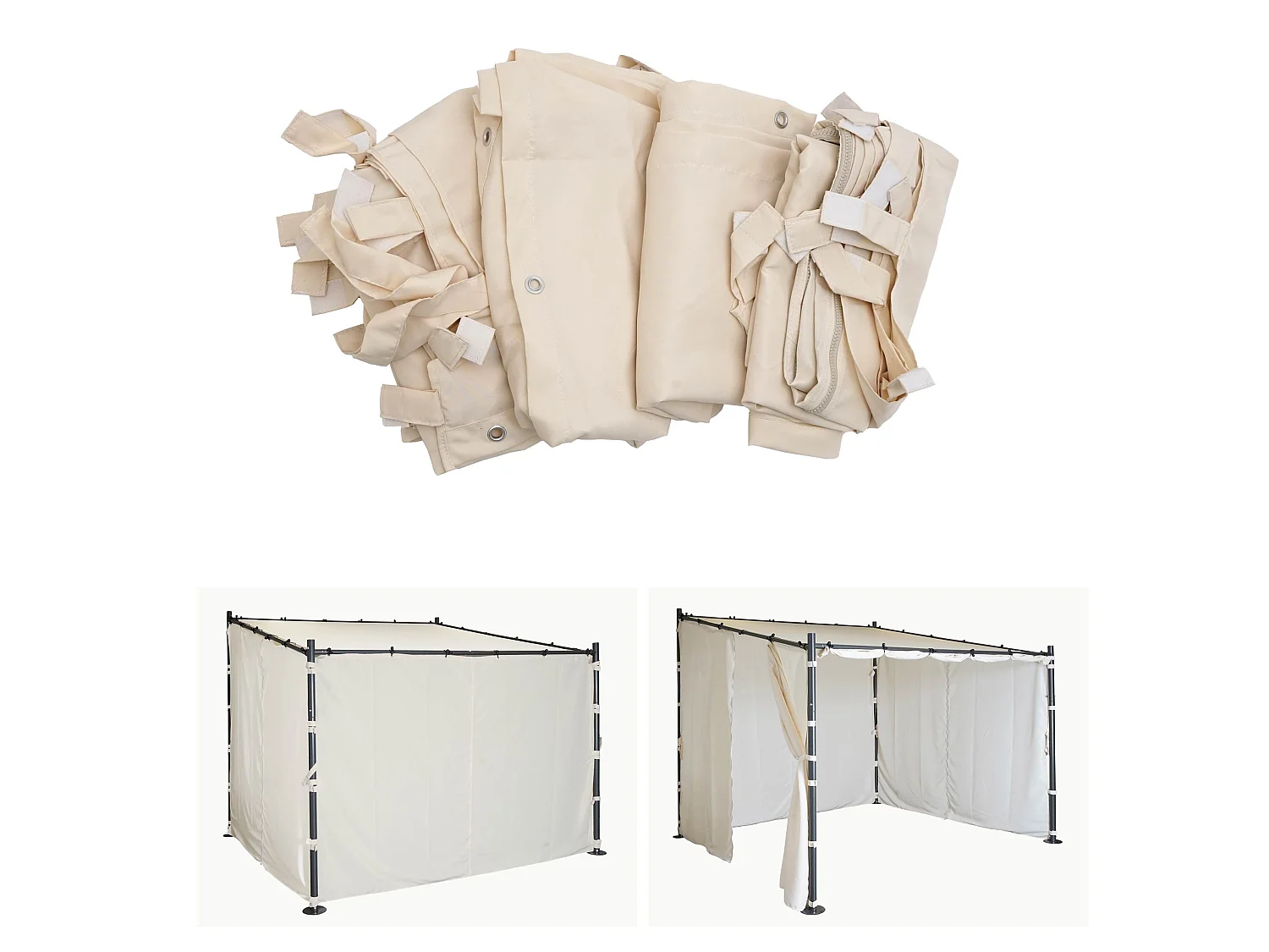 Pergola ściany bocznej MCW-A22 zestaw 4 szt.,  kremowy