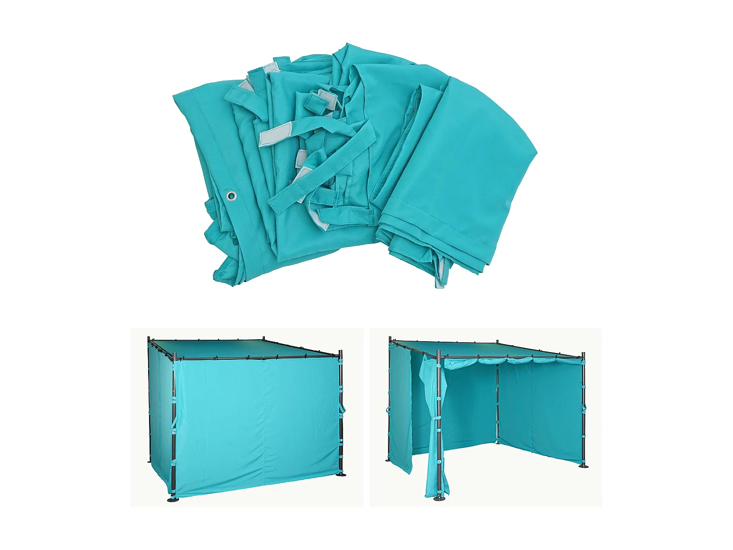 Paroi latérale Pergola MCW-A22, set de 4 pièces,  turquoise