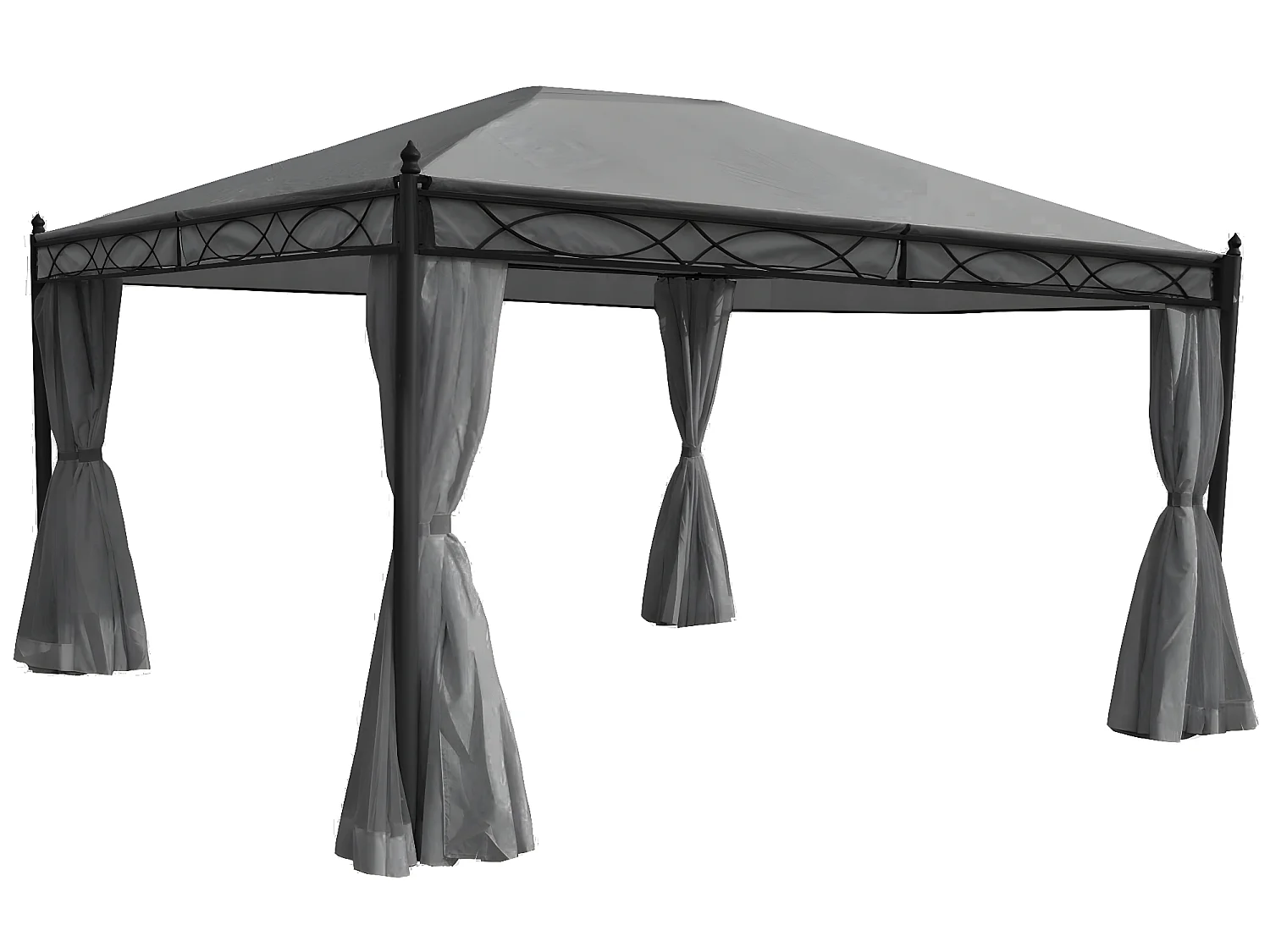 Pérgola de pared lateral Calpe II (juego de 4),  gris