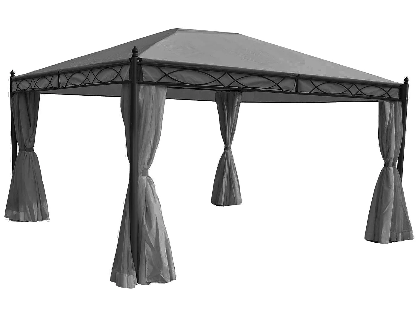 Sidevæg til Pergola Calpe II (sæt med 4 stk.),  grå