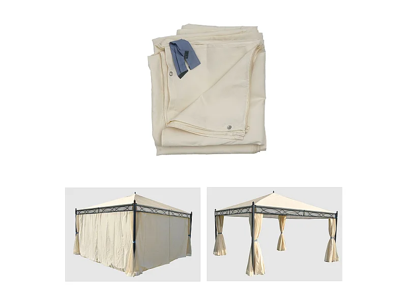 Paroi latérale pour pergola Calpe 4x4m,  crème