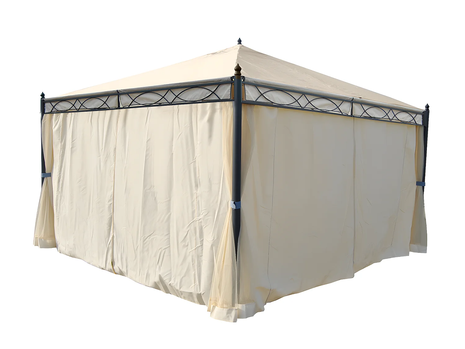 Pérgola de pared lateral Calpe III (juego de 4),  crema