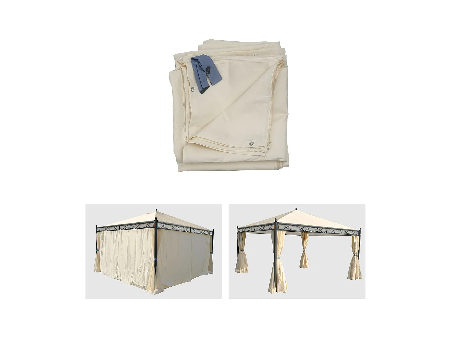 Paroi latérale pour pergola Calpe 4x4m,  crème