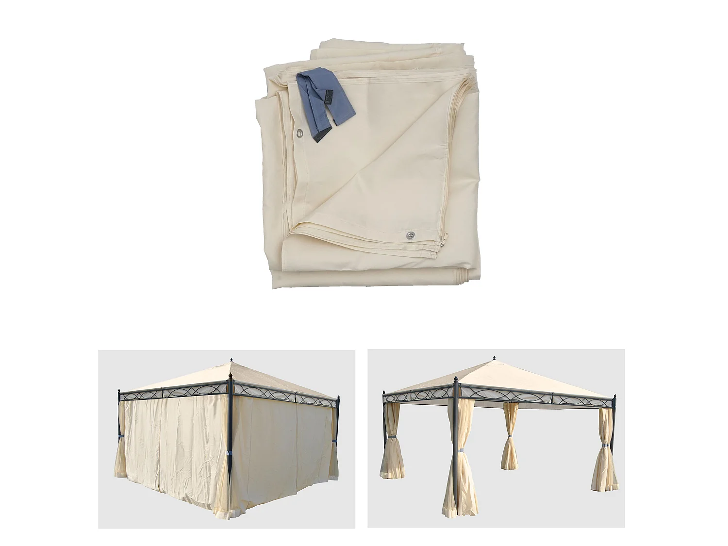 Paroi latérale pour pergola Calpe 4x4m,  crème