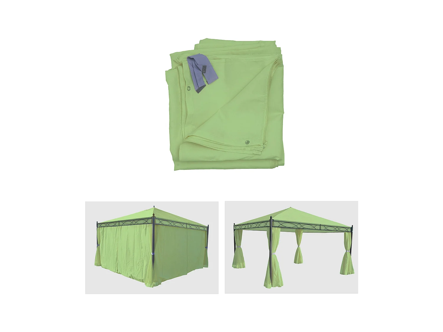 Paroi latérale pour pergola Calpe 4x4m,  vert