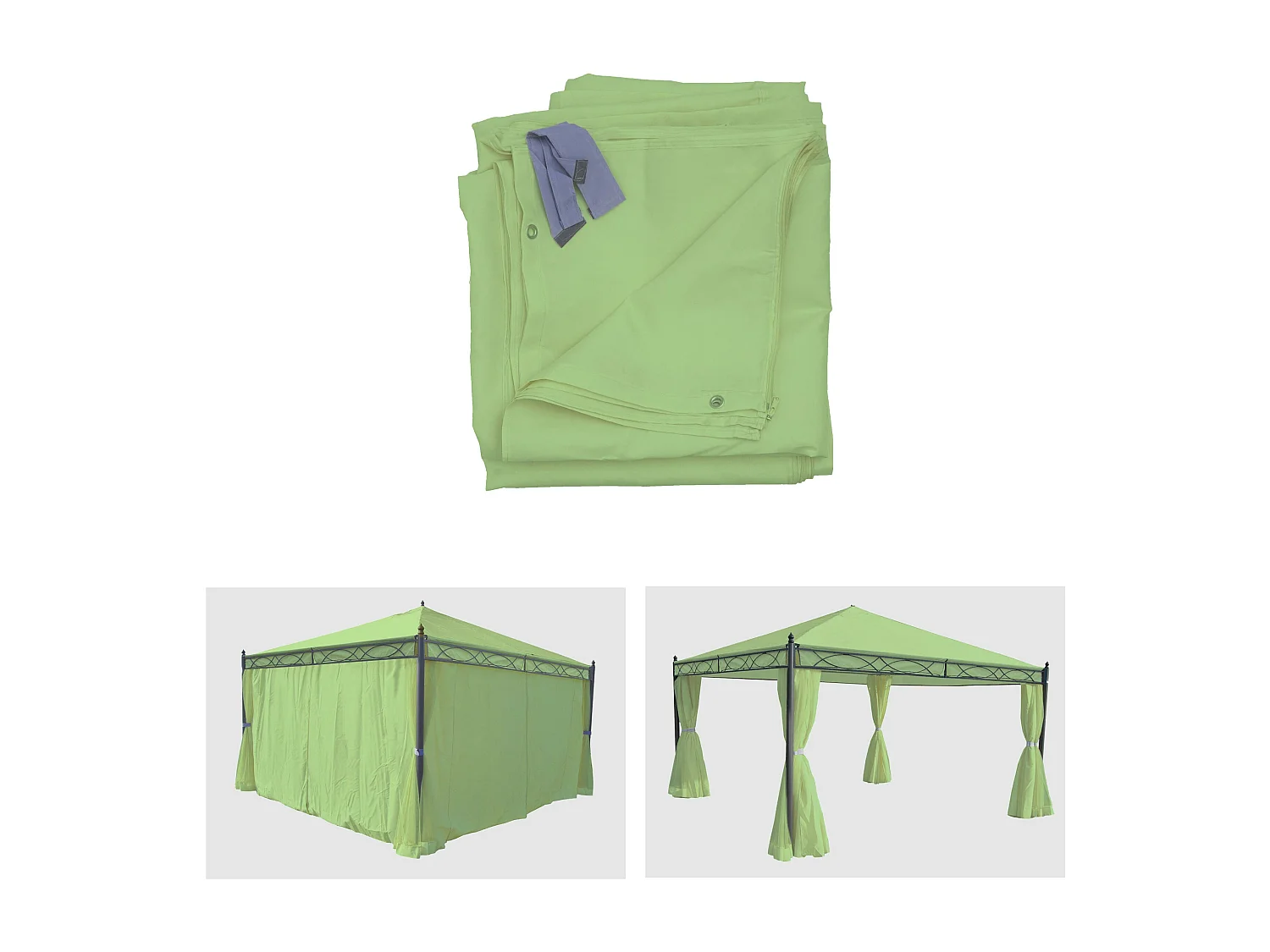 Paroi latérale pour pergola Calpe 4x4m,  vert