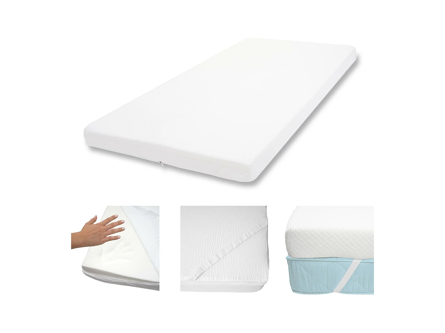 Memoryfoam-Matratzentopper MCW-E63, 90x200cm Viscoschaum