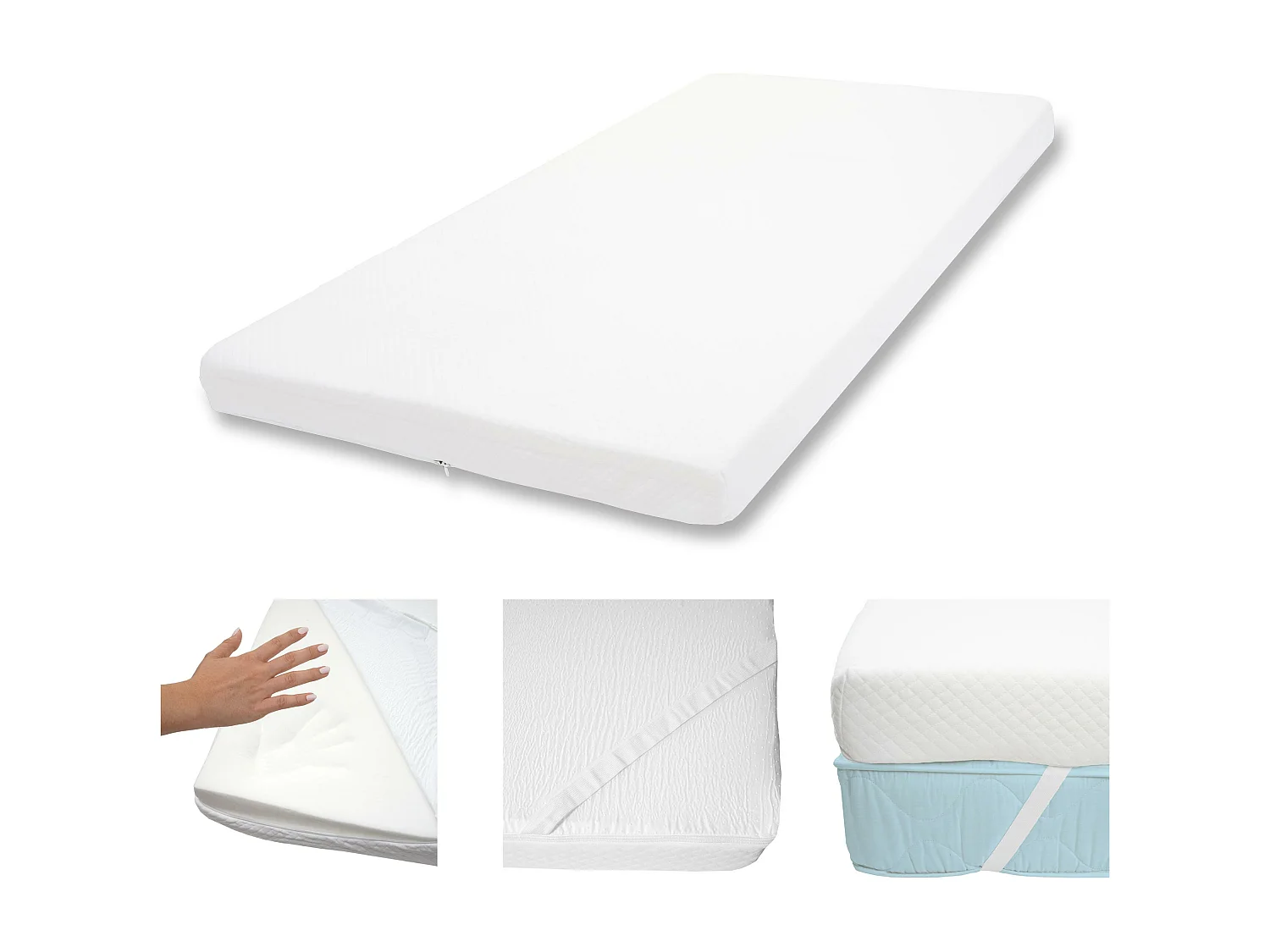 Memoryfoam-matrasbeschermer MCW-E63,  90x200cm visco foam