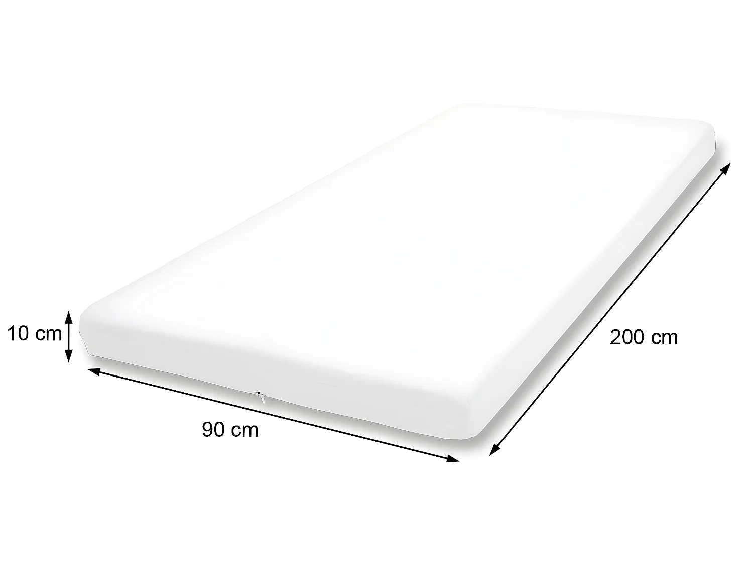 Memoryfoam-matrasbeschermer MCW-E63,  90x200cm visco foam