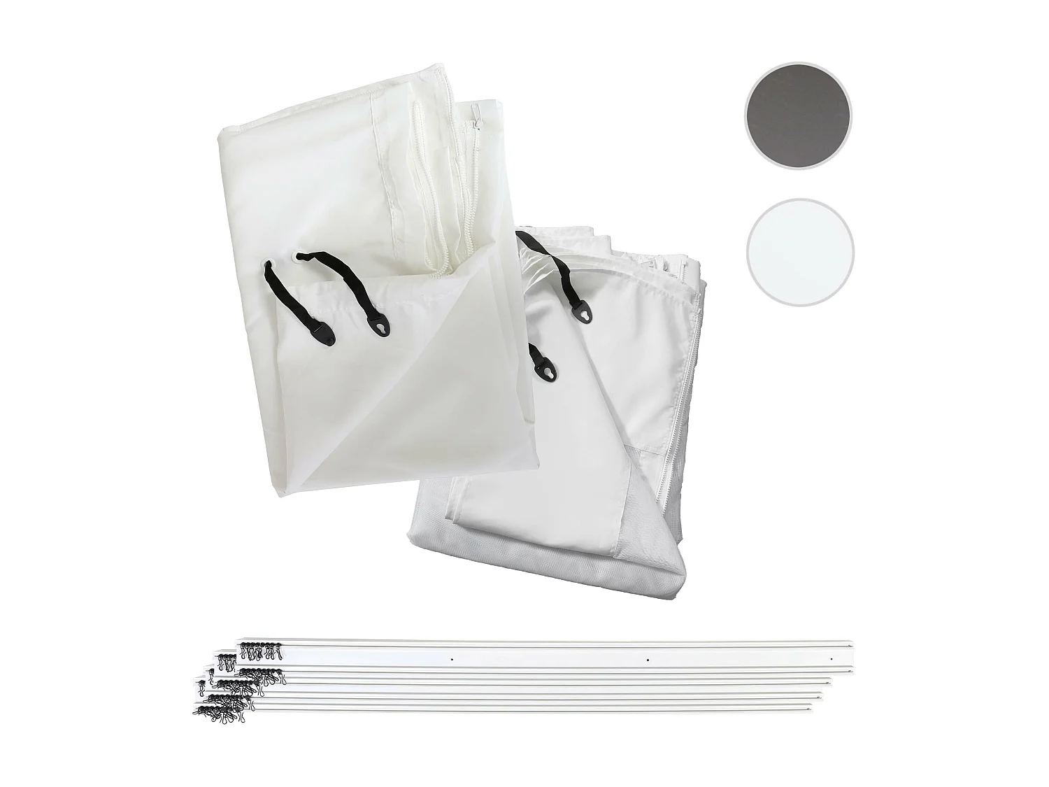 Paroi latérale pour pergola MCW-J32,  4x3m blanc