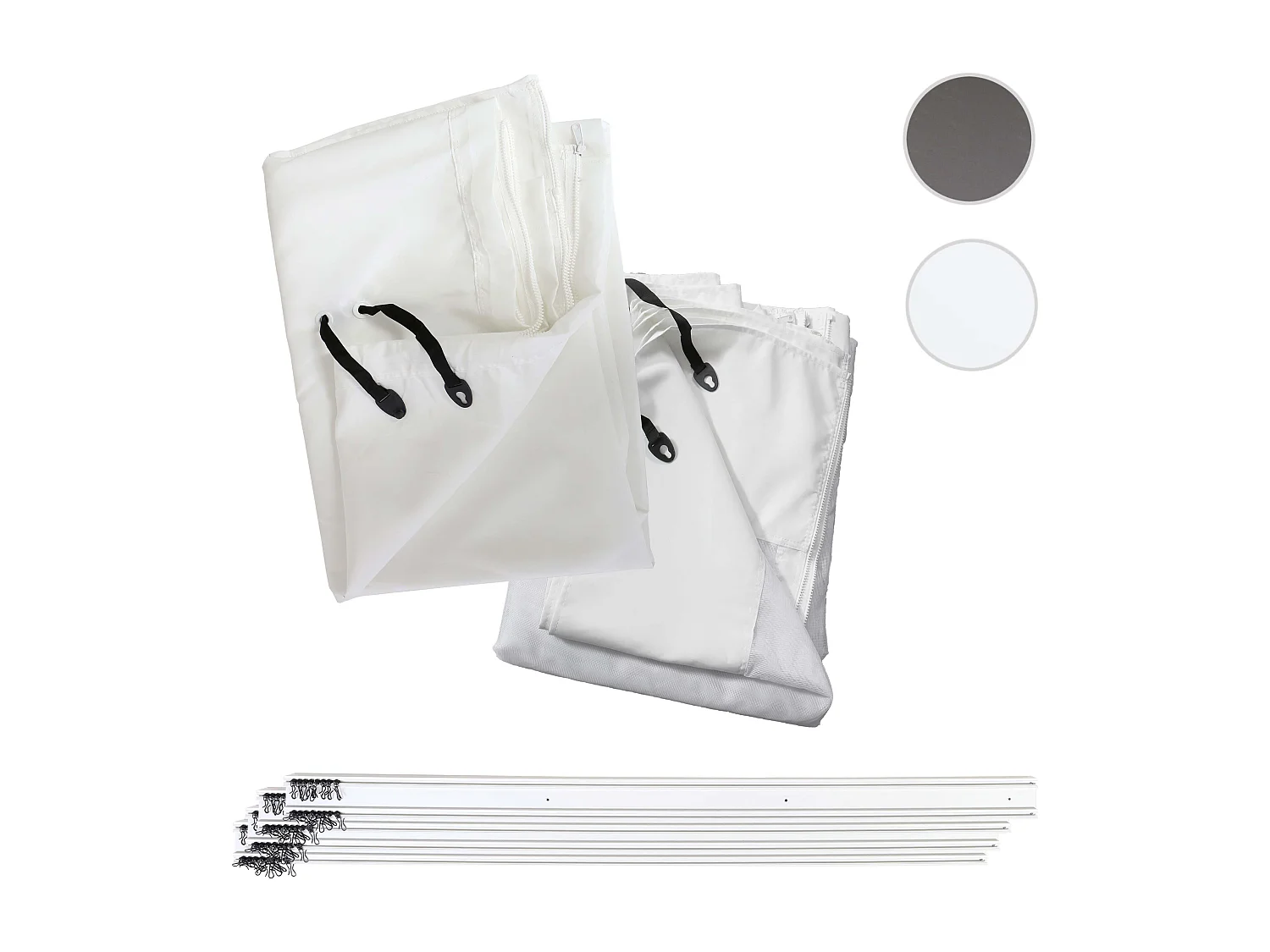 Paroi latérale pour pergola MCW-J32,  4x3m blanc