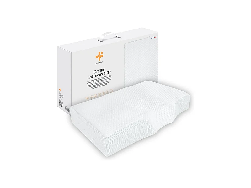 Oreiller Ergonomique Anti-Rides, Anti-Acouphène - Extra Grande - 65x42x10 - ERGO
