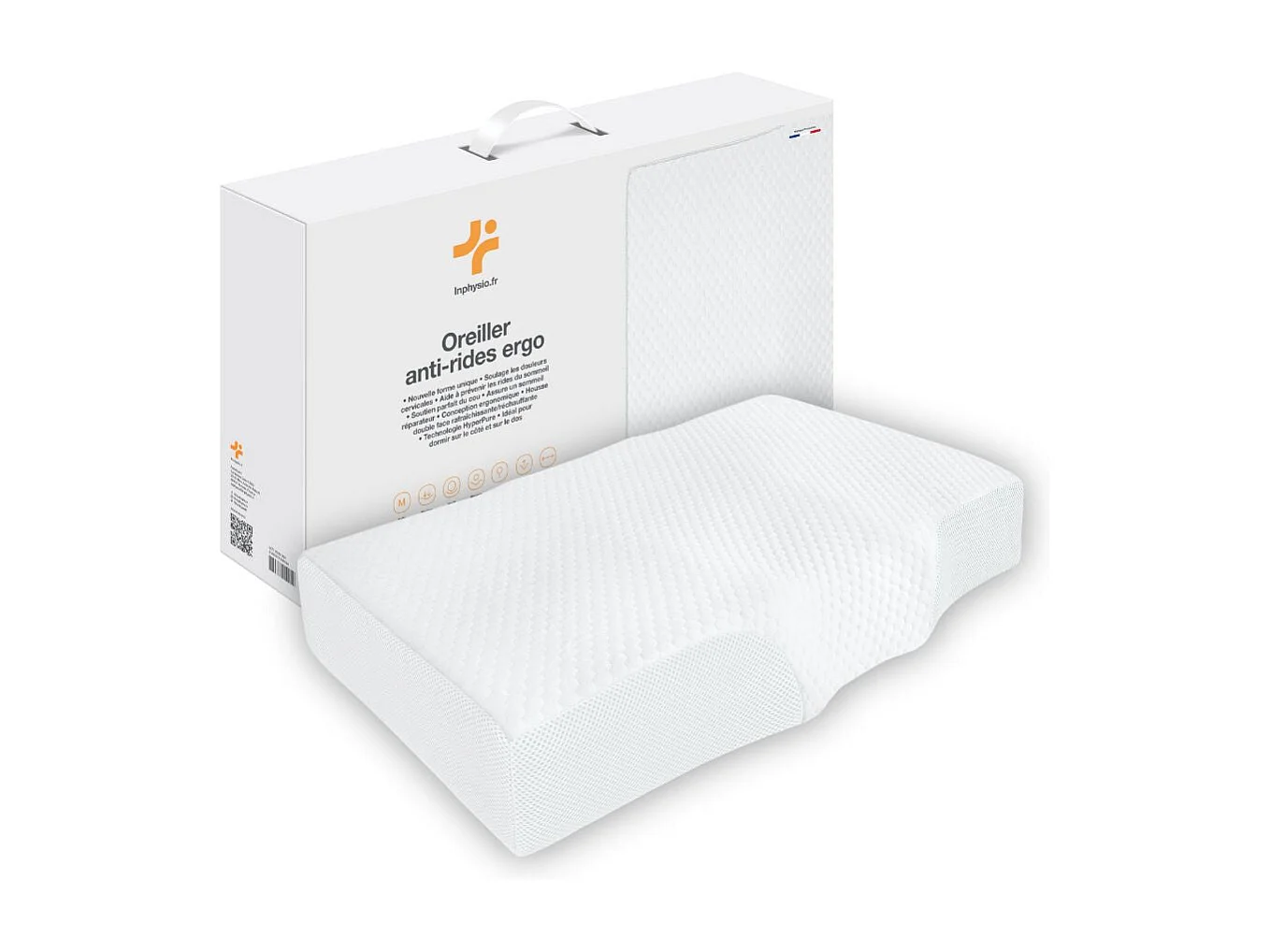 Almohada Ergonómica Antiarrugas, Antiacúfenos - Extra Grande - 65x42x10 - ERGO