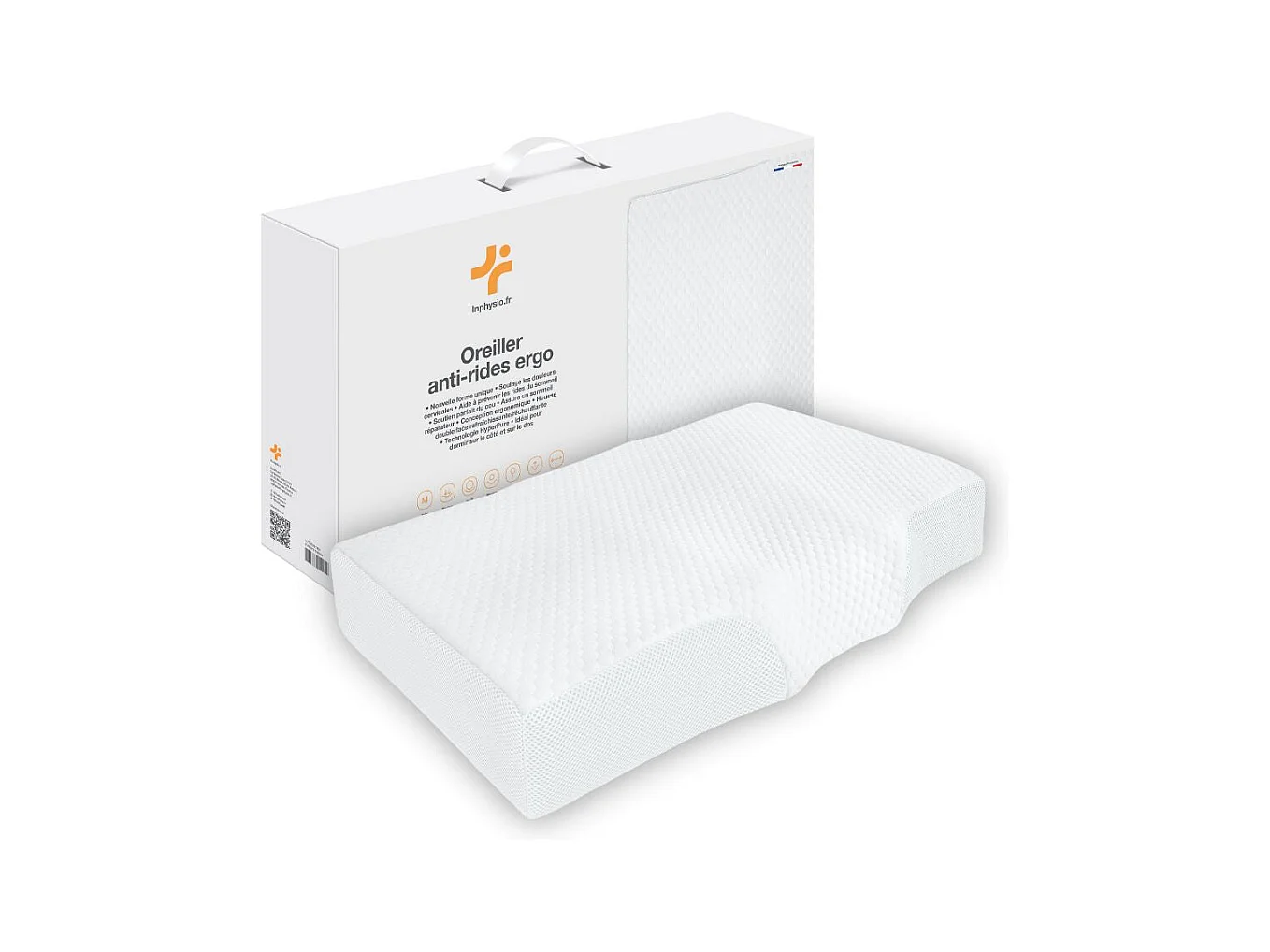 Oreiller Ergonomique Anti-Rides, Anti-Acouphène - Extra Grande - 65x42x10 - ERGO
