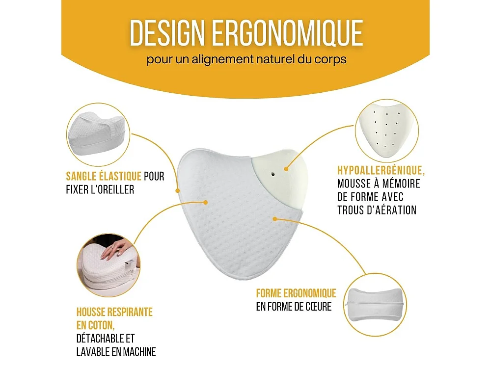 Coussin pour les Genoux en Forme de Cœur - 26x25x16 - INPHYSIO
