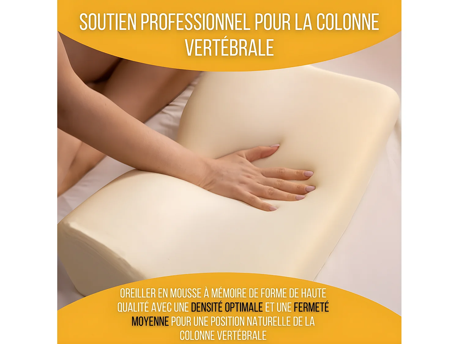 Cuscino Cervicale Ergonomico DE LUXE - Schiuma a Memoria – 60x35x12 - Due Federe