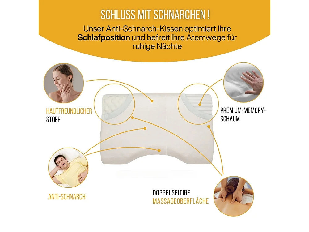 Cuscino Anti Russamento con Federa in Raso Extra - 57x36x11 - INPHYSIO