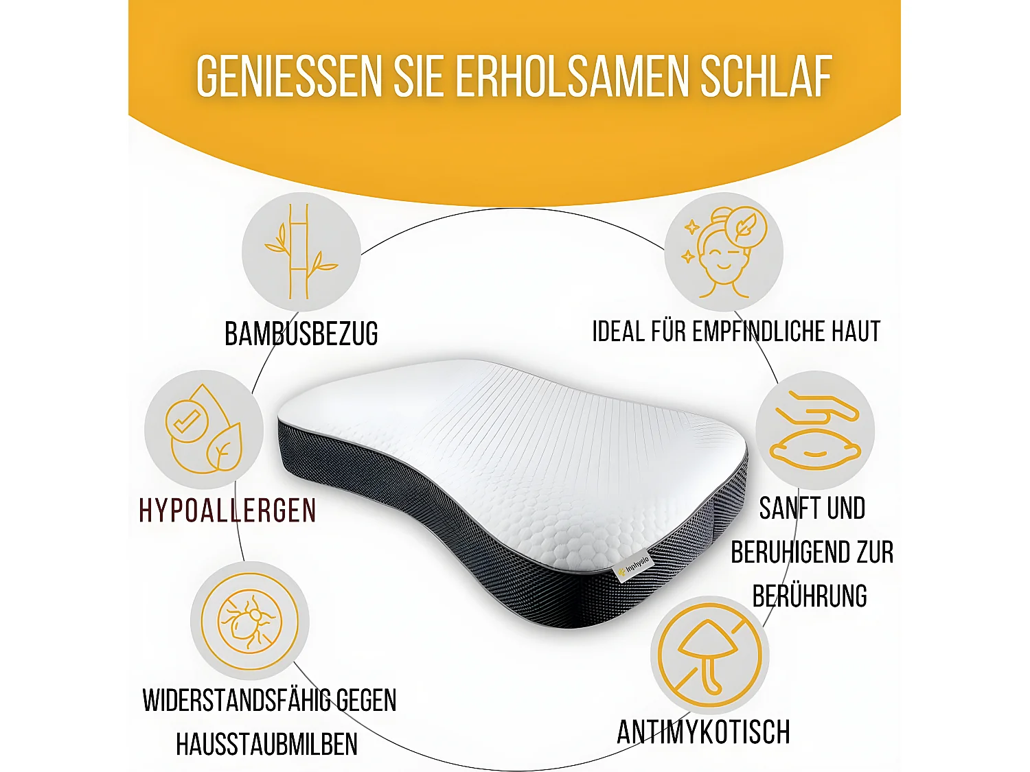 Ergonomisches Schulterkomfort-Kissen - Anti-Milben - 60x40x13 - RELAX