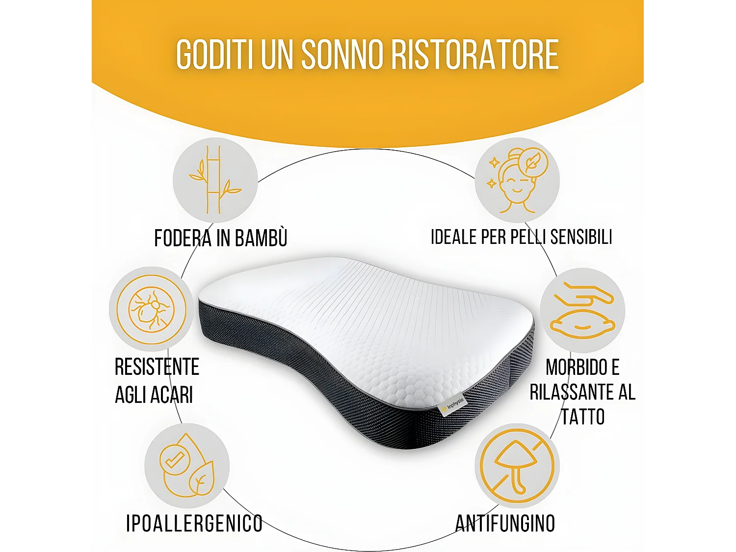 Ergonomisches Schulterkomfort-Kissen - Anti-Milben - 60x40x13 - RELAX