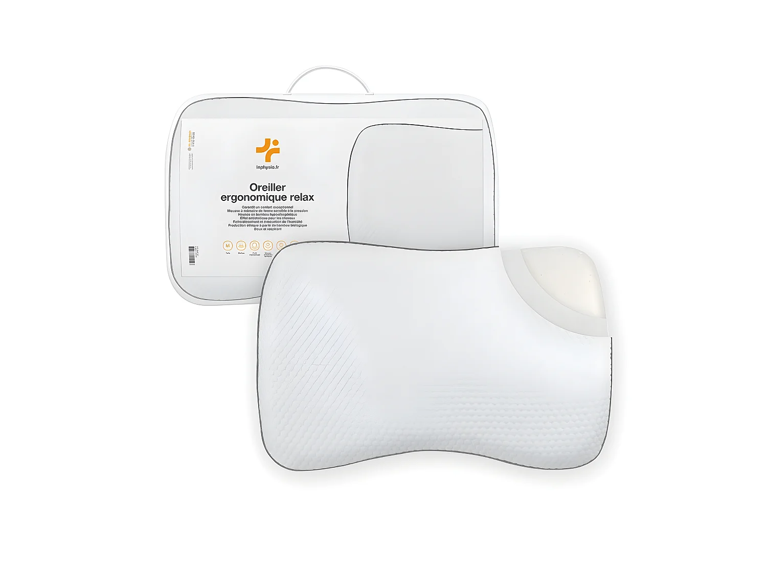 Oreiller Ergonomique Confort Épaule - Anti-Acariens - 60x40x13 - RELAX