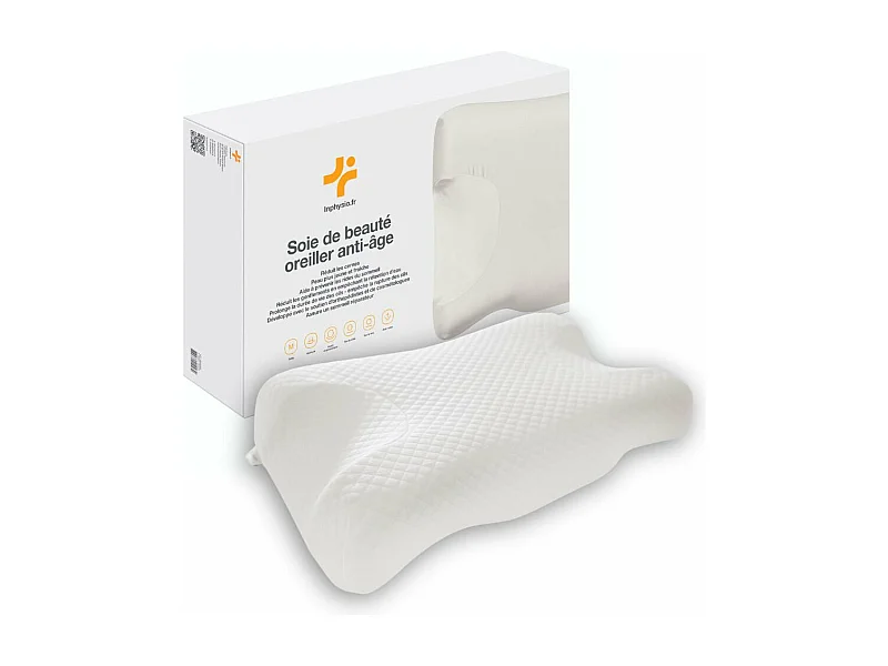 Almohada Anti-Edad Antiarrugas SEDA DE BELLEZA - Funda de Almohada en Lyocell - 58x37x11 - INPHYSIO