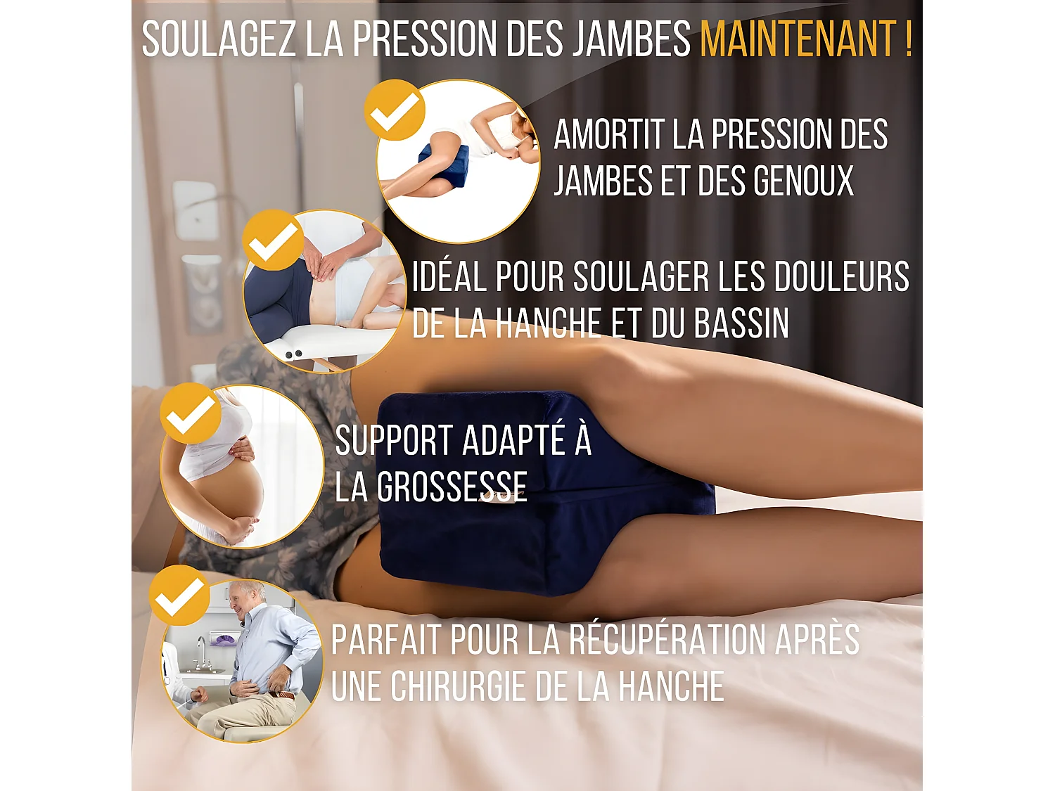 Coussin Séparateur de Jambes - 26x25x17 - COUSSIN DE GENOUX