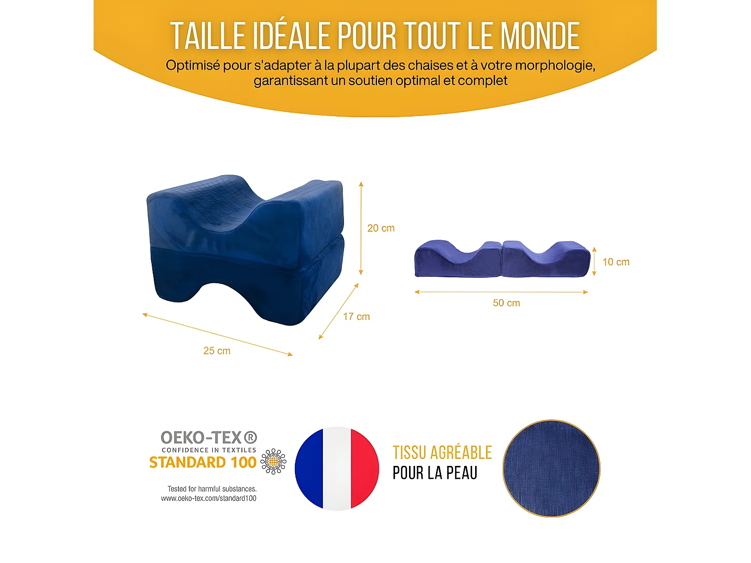 Coussin Séparateur de Jambes - 26x25x17 - COUSSIN DE GENOUX