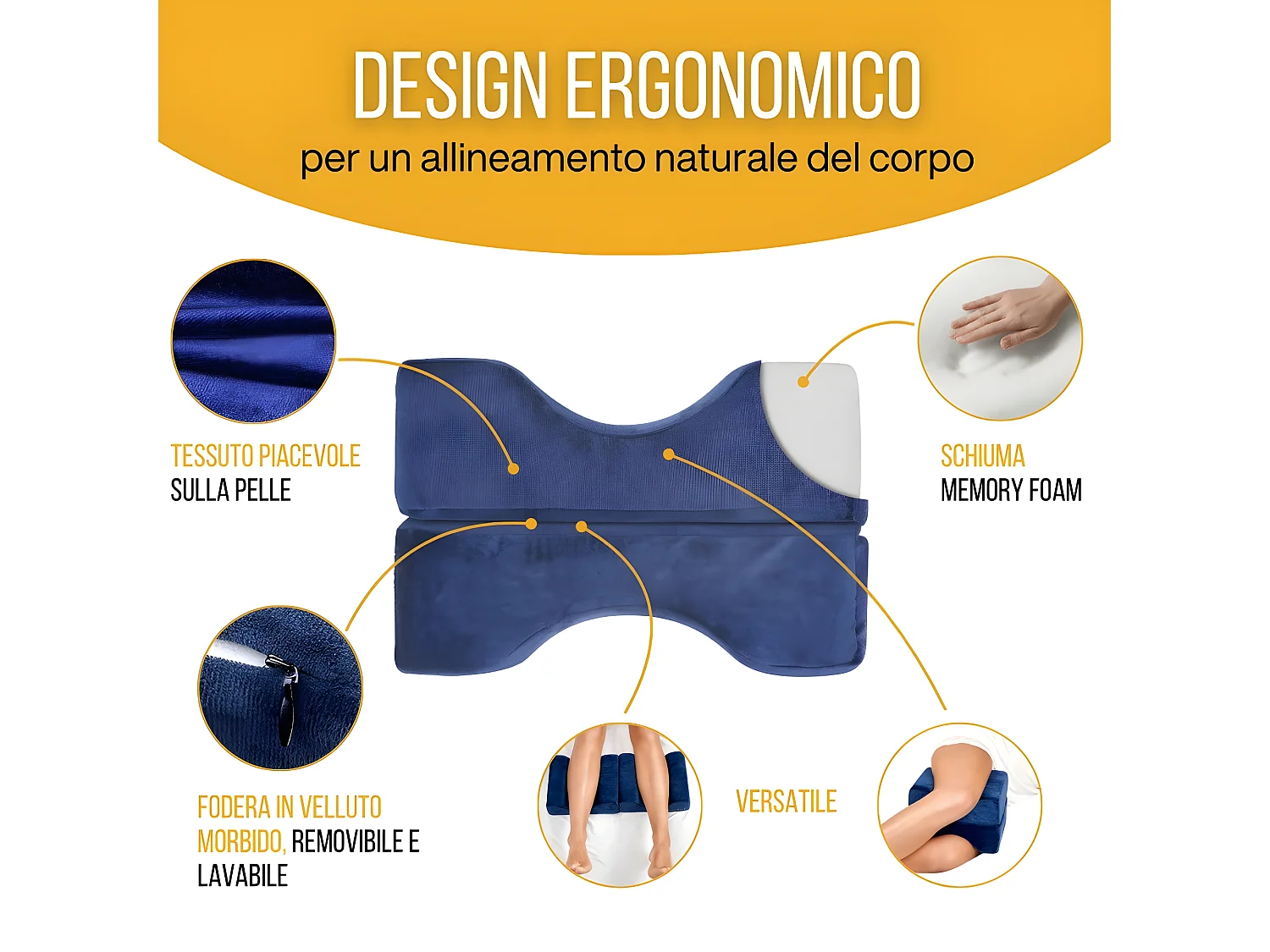 Coussin Séparateur de Jambes - 26x25x17 - COUSSIN DE GENOUX