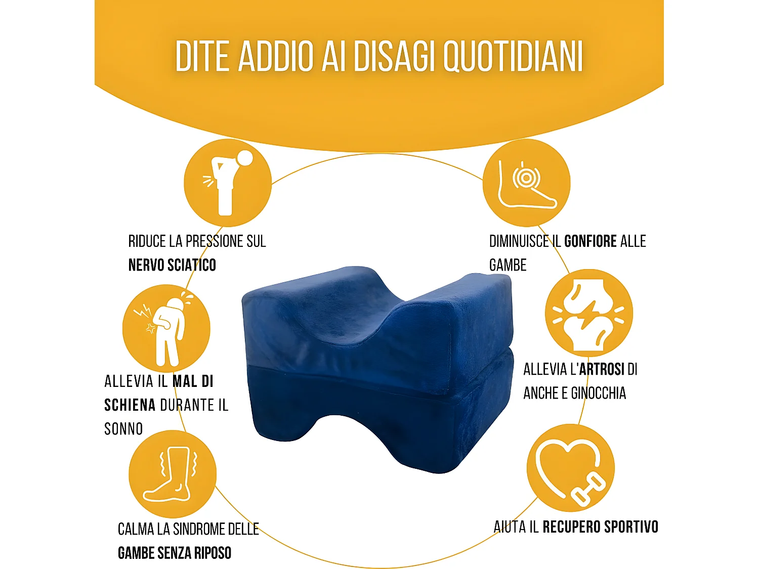 Coussin Séparateur de Jambes - 26x25x17 - COUSSIN DE GENOUX