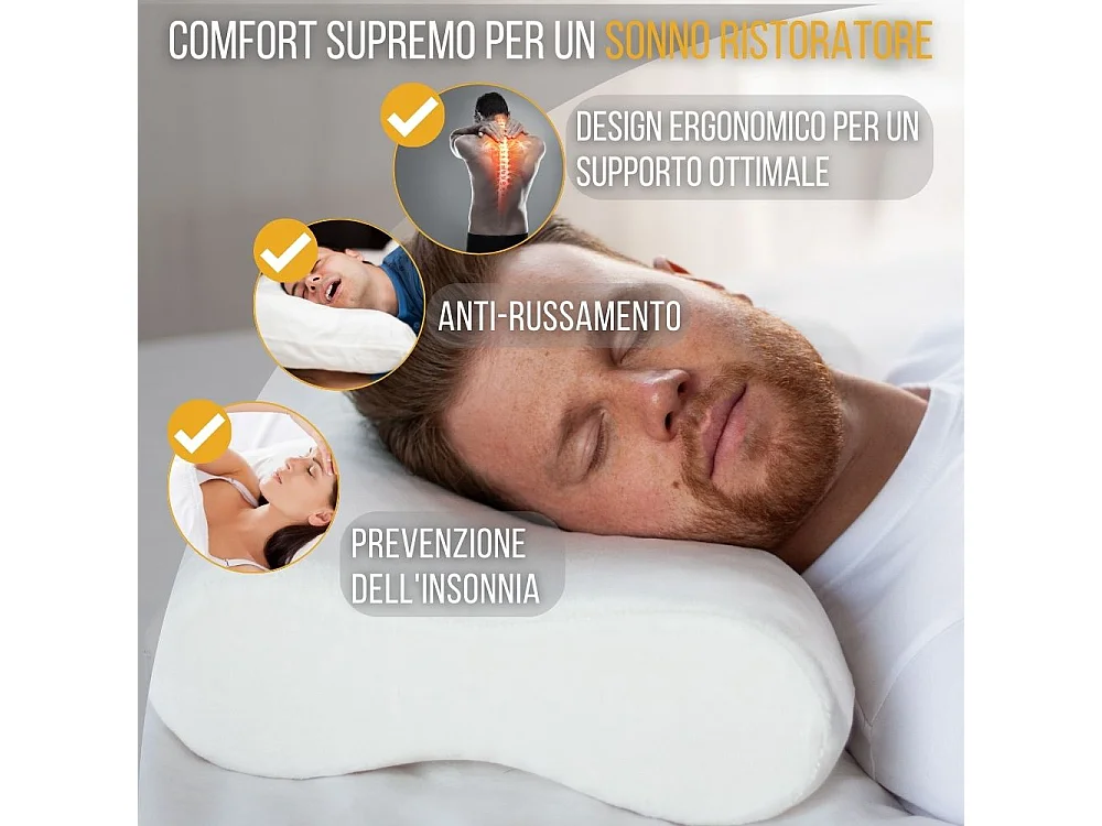 Oreiller Anti-Ronflement - Double Surface de Massage – 57x36x11 - INPHYSIO