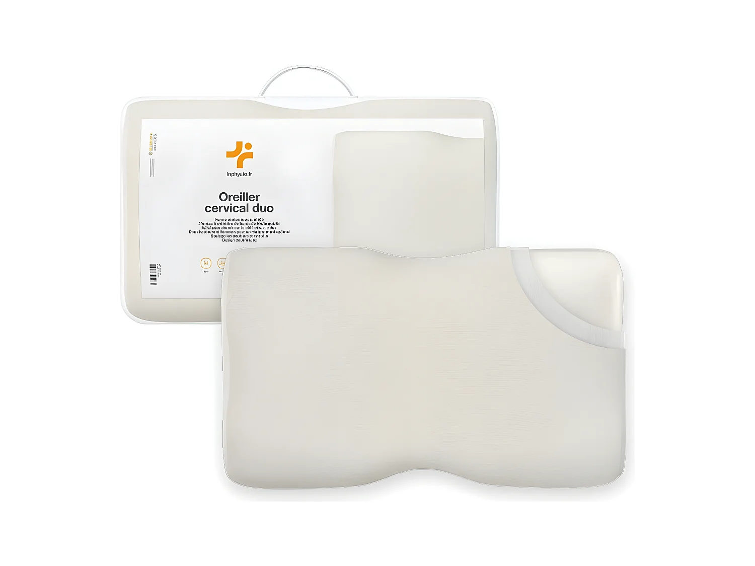 Oreiller Ergonomique Cervical - Deux hauteurs différentes - 60x35x12 - DUO PREMIUM