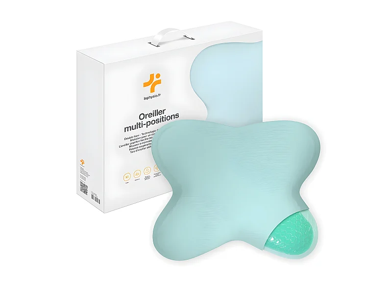Oreiller en Forme de Papillon avec Gel Rafraîchissant - 53x43x12 - MULTIPOSITIONS