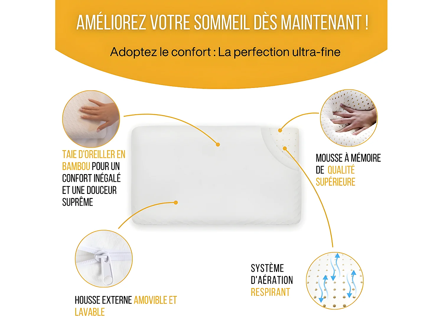 Almohada EXTRA PLANA para Personas que Duermen Boca Abajo L – 58x38x7 - INPHYSIO