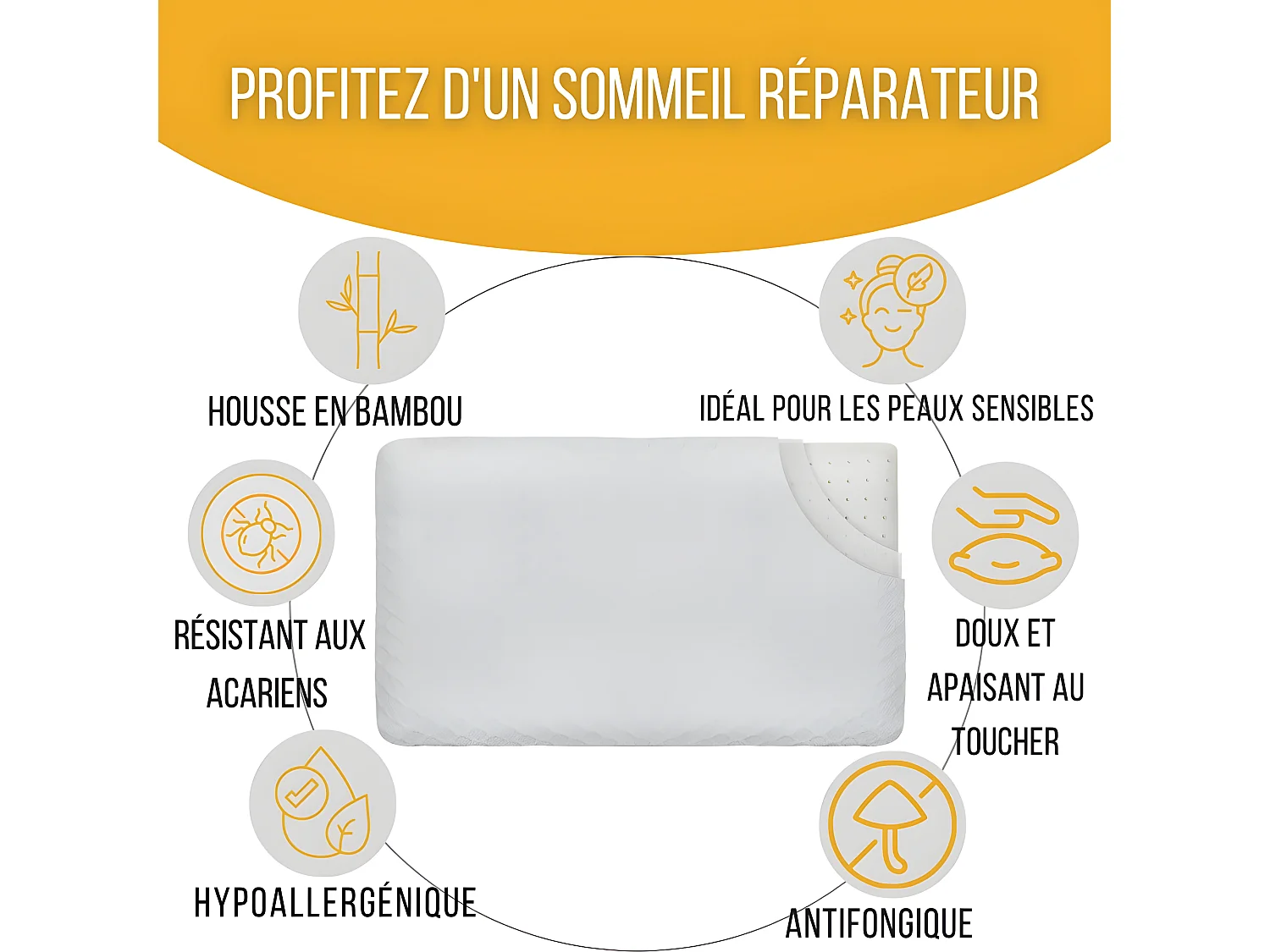 Almohada EXTRA PLANA para Personas que Duermen Boca Abajo L – 58x38x7 - INPHYSIO