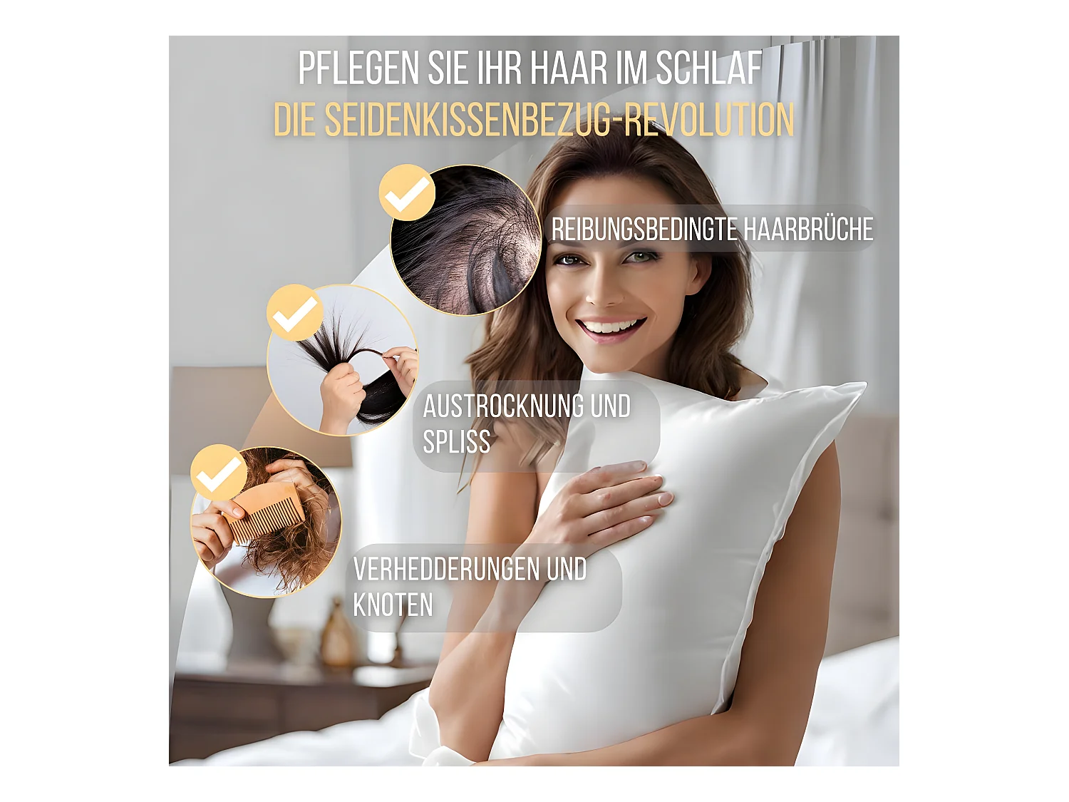 Reiner Maulbeerseiden-Kissenbezug 65x65 INPHYSIO