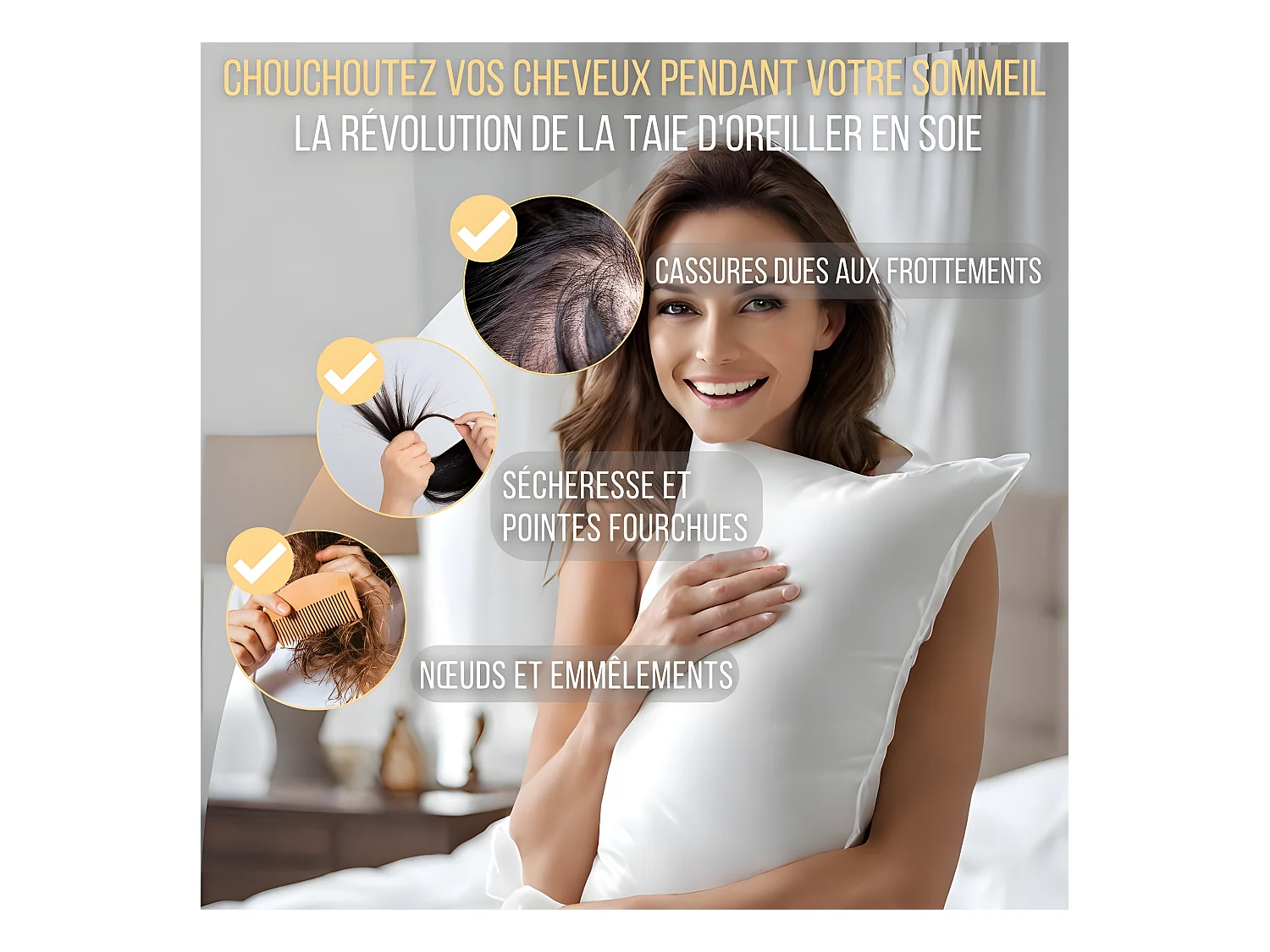 Reiner Maulbeerseiden-Kissenbezug 65x65 INPHYSIO