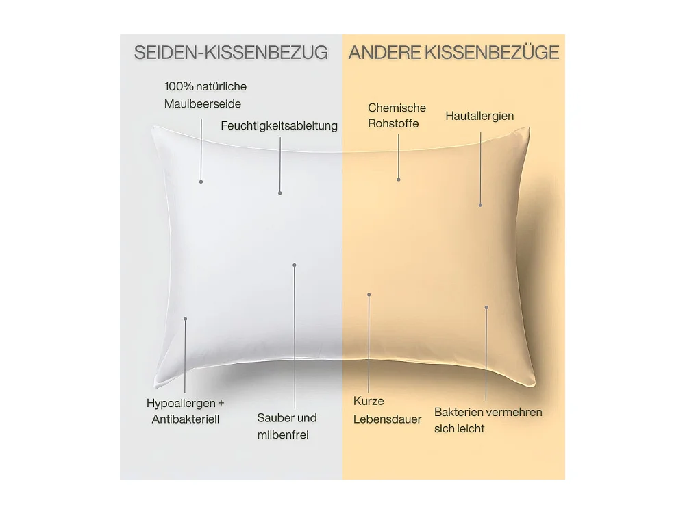 Taie d'Oreiller en Pure Soie de Mûrier 70x50 INPHYSIO