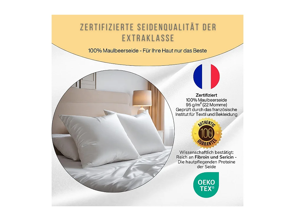 Taie d'Oreiller en Pure Soie de Mûrier 70x50 INPHYSIO