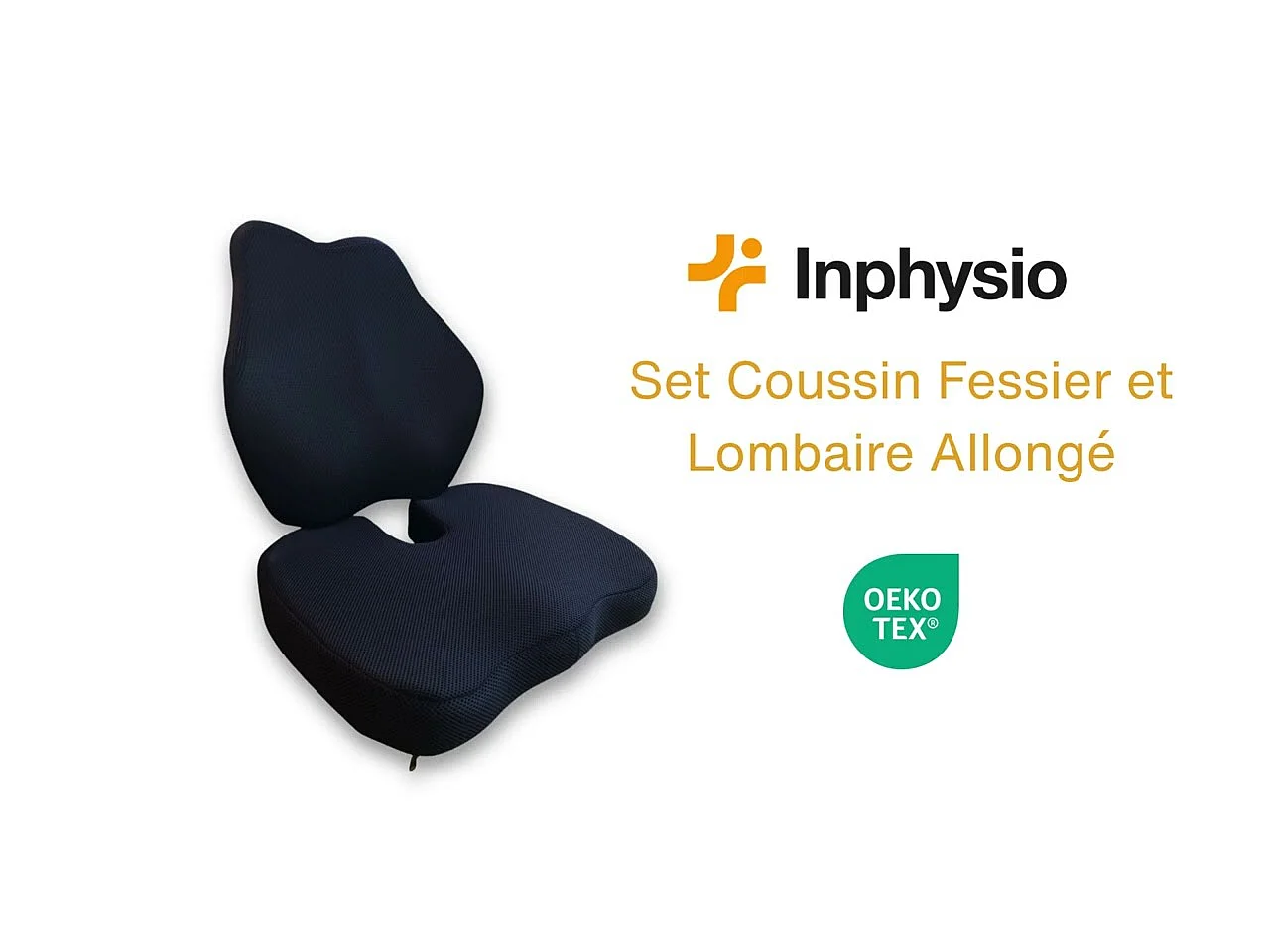 Ensemble de Coussin Fessier et Coussin de Soutien Lombaire Allongé INPHYSIO