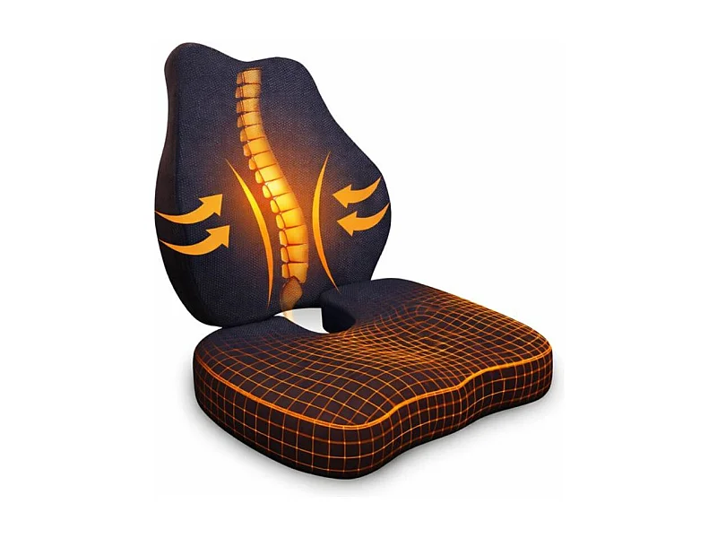 INPHYSIO Set van Bilsteunkussen en Verlengde Lendensteunkussen