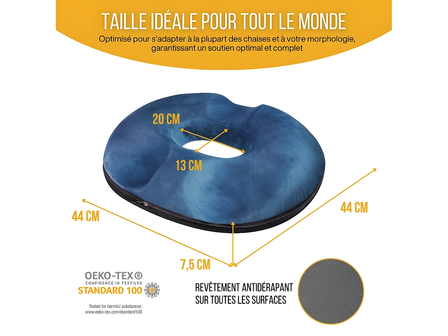 Coussin Donut pour le Coccyx 44x44x7,5 COUSSIN COCCYX